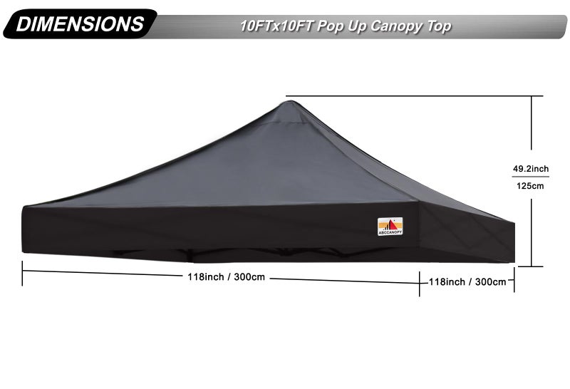 ABCCANOPY Replacement Canopy Top for Pop Up Canopy Tent (10x10, Black) - Image 3
